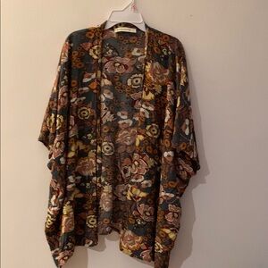 Floral Open-Front Kimono - Multicolor - Preloved